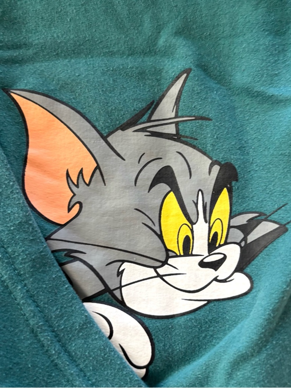NWOT Tom & Jerry Green Pullover Hoodie Kangaroo Pocket SZ L - Picture 3 of 15